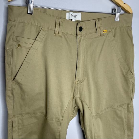 WeSC Men's Khaki Montauk Engineered Chino Pants Unisex Men's L Women's XL - Picture 3 of 10